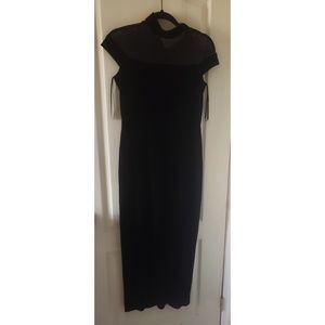 Velvet black maxi dress